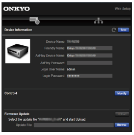 TX-NR5100 - Setup Menu - Web Setup – Onkyo Product Support